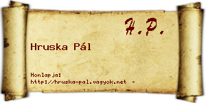 Hruska Pál névjegykártya